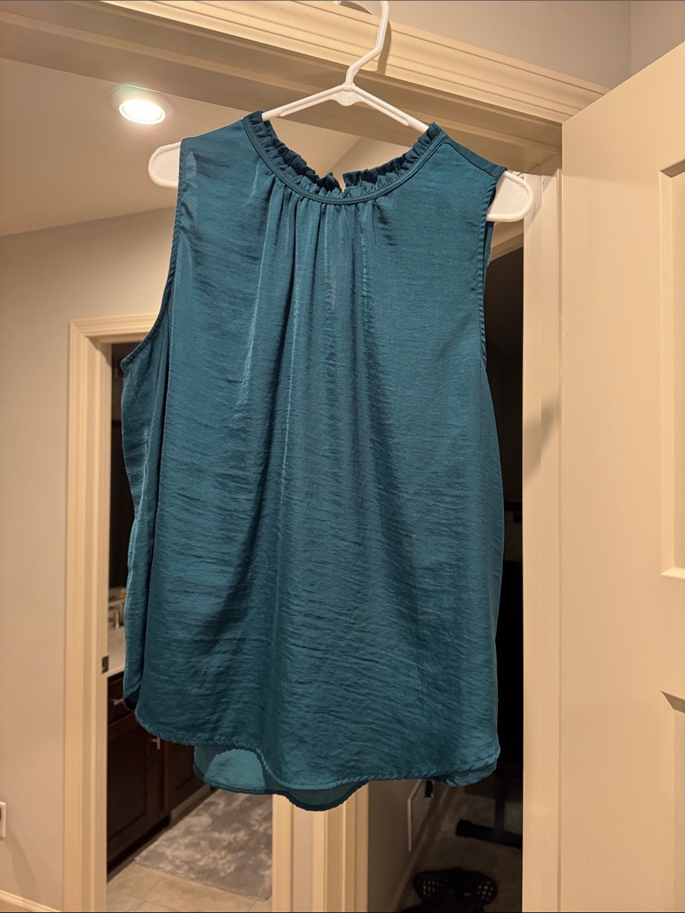 Old Navy Teal Sleeveless Ruffled Neck Camisole